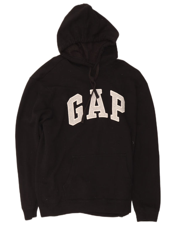 Gap Womens Graphic Relaxed Fit Hoodie Jumper UK 14 Large Black Cotton