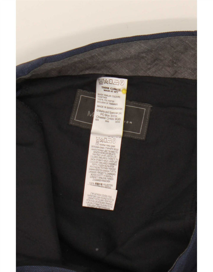 Marks & Spencer Herre Regular Fit Suit Bukser W34 L33 Marineblå polyester