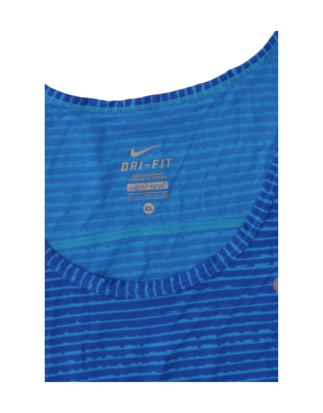 NIKE Womens Dri Fit Vest Top UK 18 XL Blue Striped