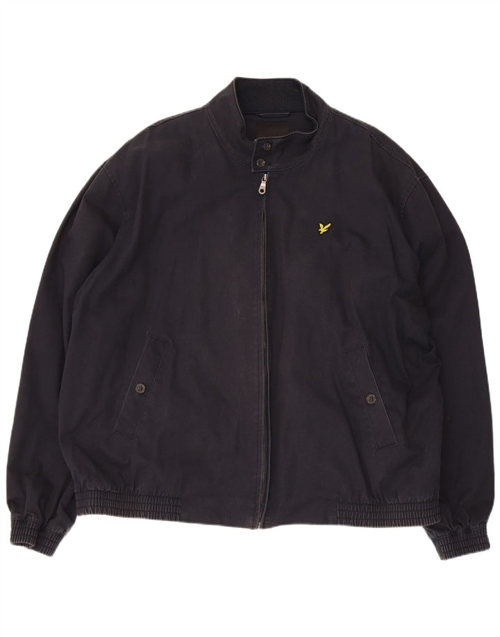 Lyle & Scott Herre Bomber Jacket UK 44 2XL Navy Blue Cotton
