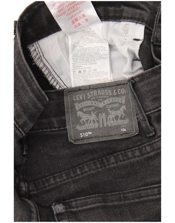 LEVI'S Boys 510 Skinny Jeans 9-10 år W26 L27 sort bomuld