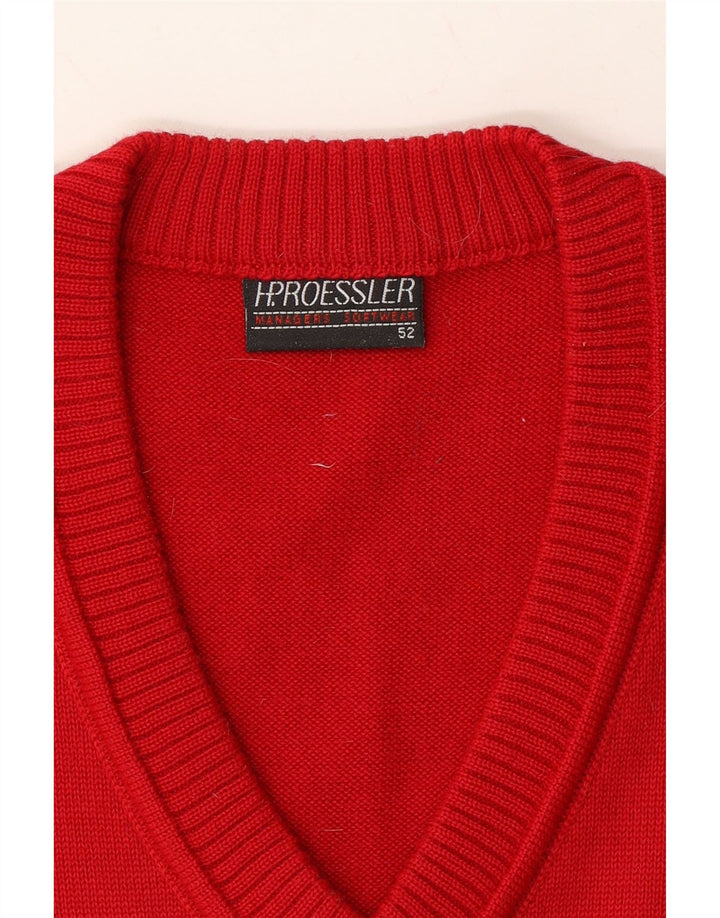 VINTAGE Mens Vest Tank Top IT 52 Large Red Wool Vintage Vintage and Second-Hand Vintage from Messina Hembry 