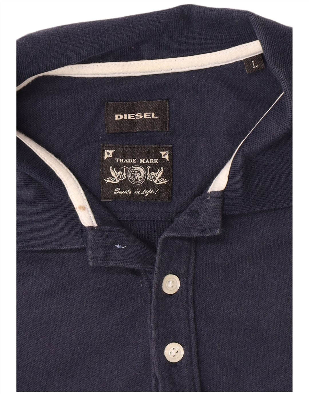 DIESEL Mens Polo Shirt Large Navy Blue