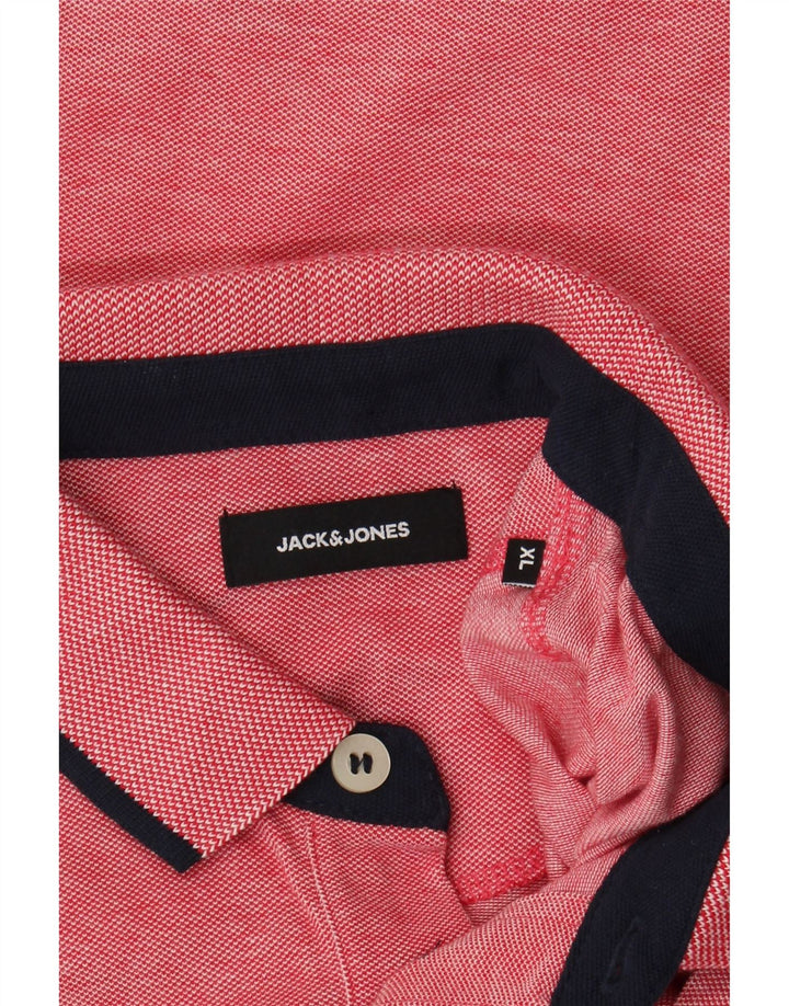 JACK & JONES Mens Polo Shirt XL Pink Cotton Vintage Jack & Jones and Second-Hand Jack & Jones from Messina Hembry 