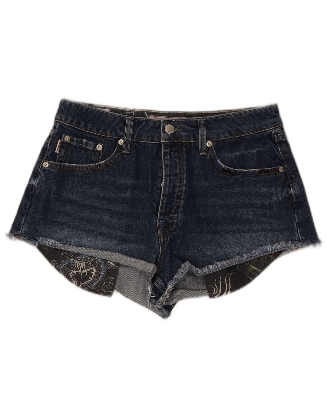 Superdry denimshorts til kvinder W28 Mellem marineblå bomuld