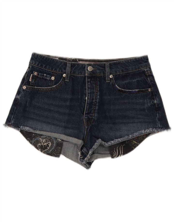Superdry denimshorts til kvinder W28 Mellem marineblå bomuld