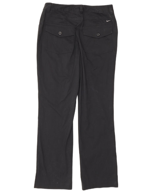 Nike lige fritidsbukser til kvinder UK 10 Small W32 L30 Sort bomuld