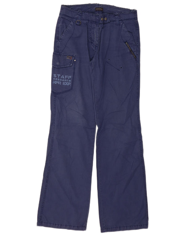 Napapijri grafiske cargobukser til kvinder IT 40 Small W30 L33 Marineblå