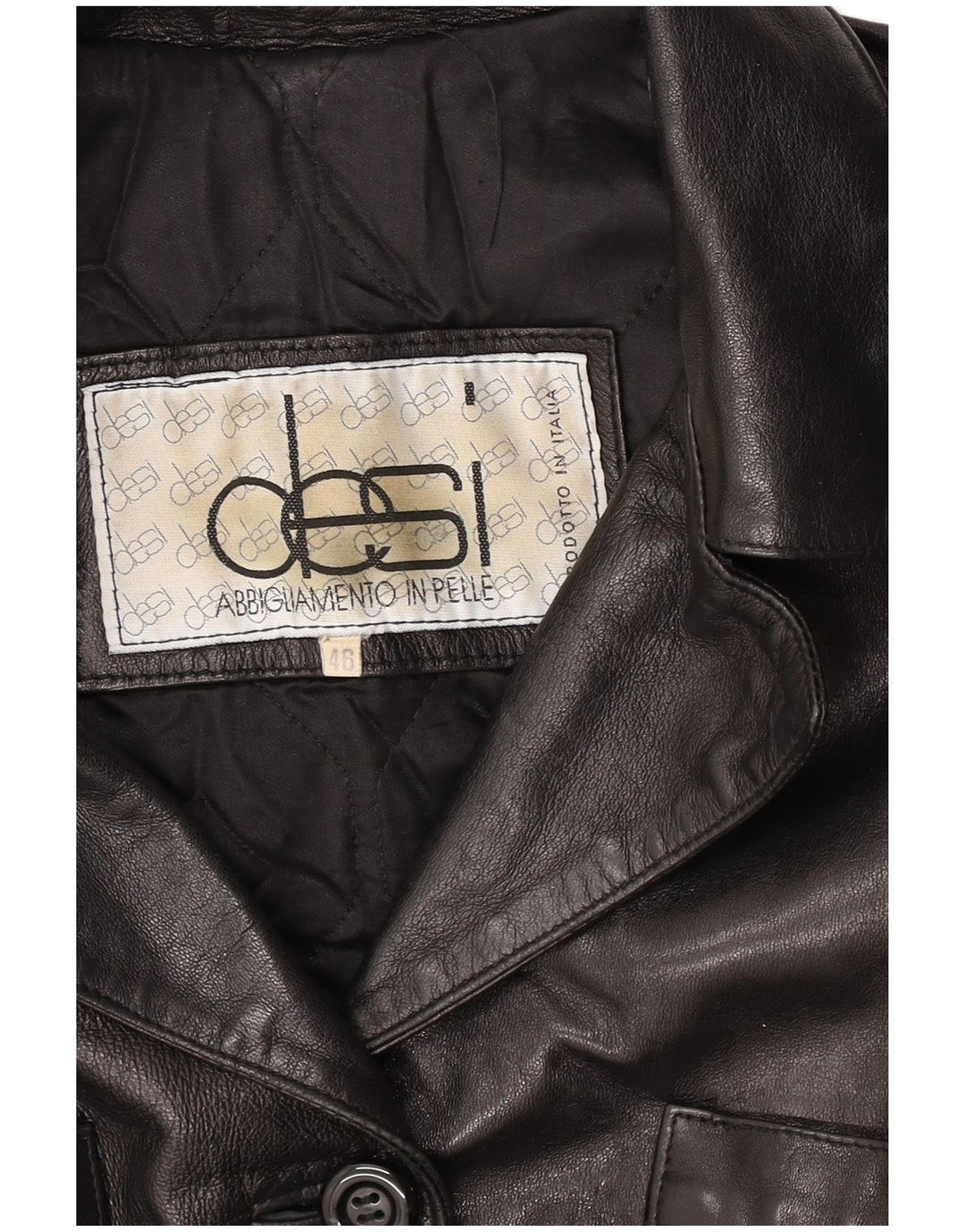 Desi Dame Læderjakke IT 46 Stor Sort Læder