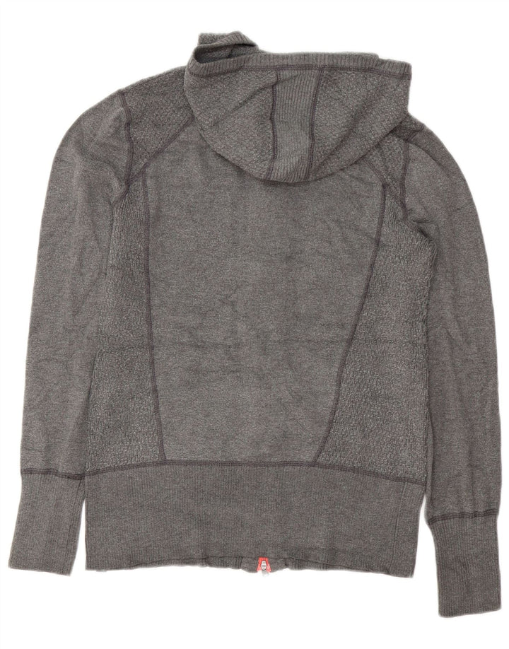 Eddie Bauer Dame Hætte Oversized Cardigan Sweater UK 10 Small Grey