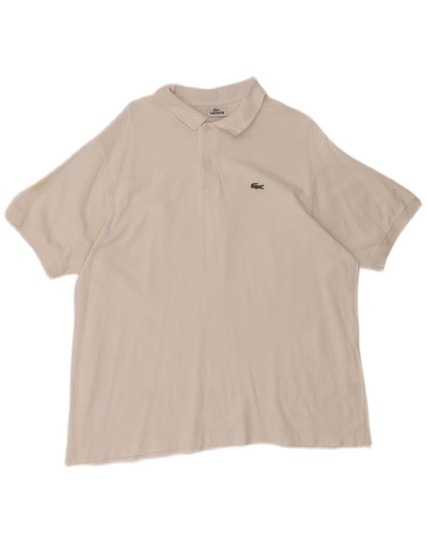 Lacoste Mens Polo Shirt Size 7 2XL White Cotton