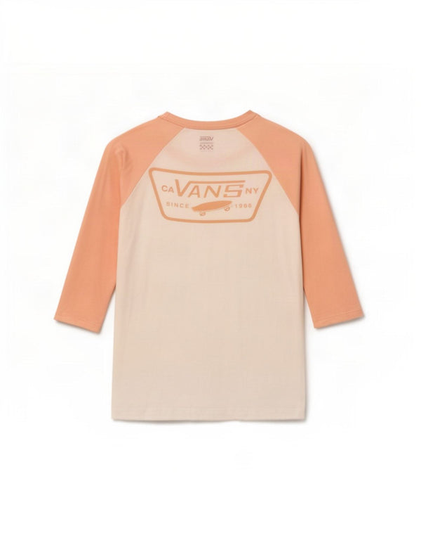 Vans Dame Grafisk Top 3/4 ærme UK 6 XS White Colourblock
