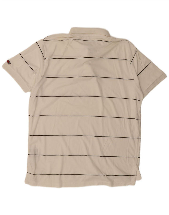 Slam Herre Custom Fit Polo Shirt 2XL Hvidstribet bomuld