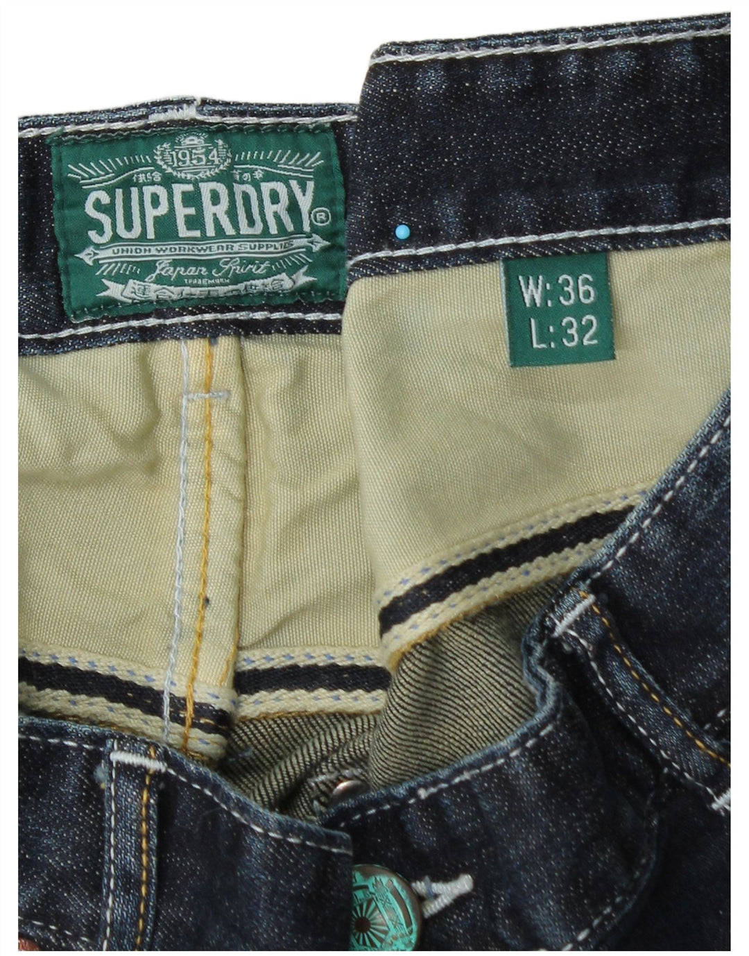 Superdry Straight Jeans til mænd W36 L32 blå bomuld