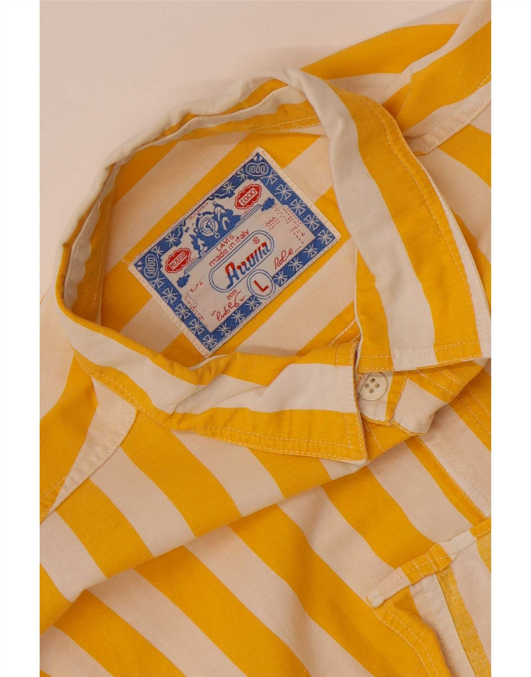 Vintage herreskjorte stor gulstribet