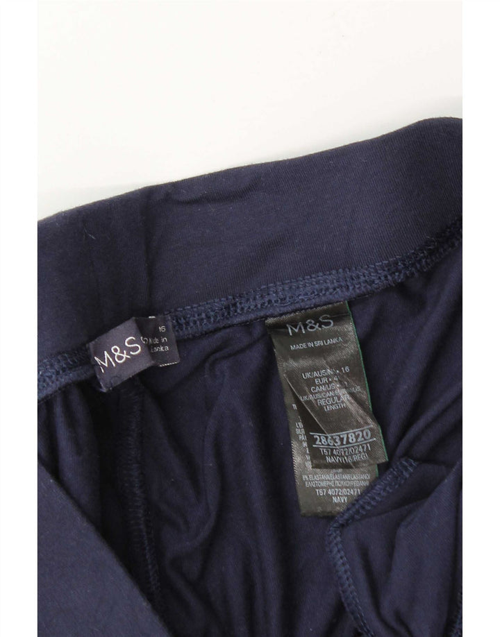 Marks & Spencer Dame træningsdragt Bukser UK 16 Large Navy Blue Viscose