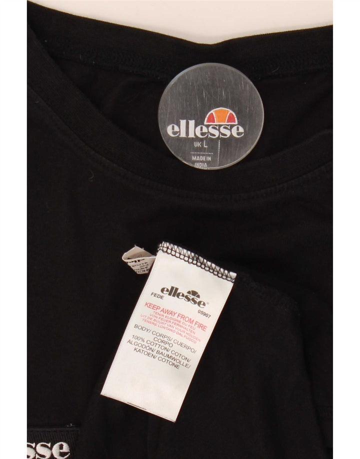 Ellesse Herre Grafisk T-Shirt Top Stor Sort