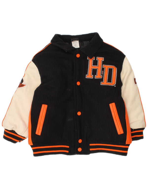 Harley Davidson drenge grafisk varsity jakke 3-4 år marineblå farveblok