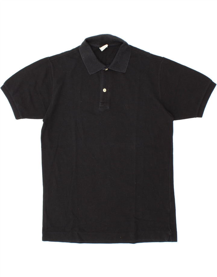 BENETTON Mens Polo Shirt Small Black Cotton Vintage Benetton and Second-Hand Benetton from Messina Hembry 