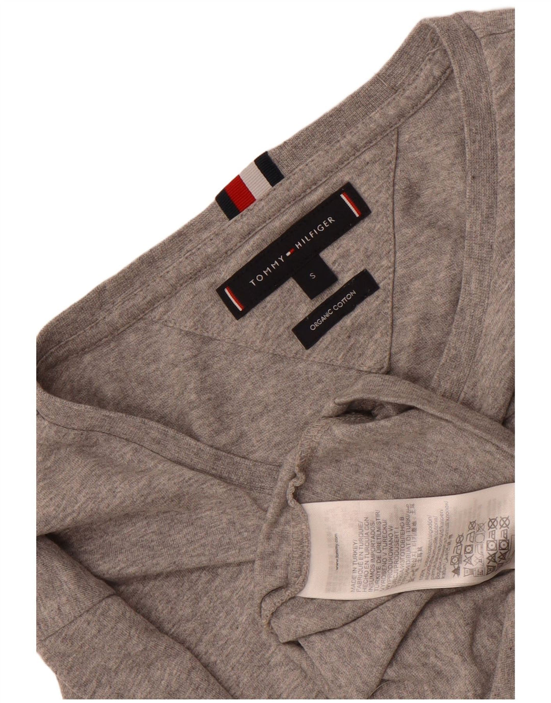 Tommy Hilfiger Herre grafisk T-shirt Top Lille grå Flecked Bomuld