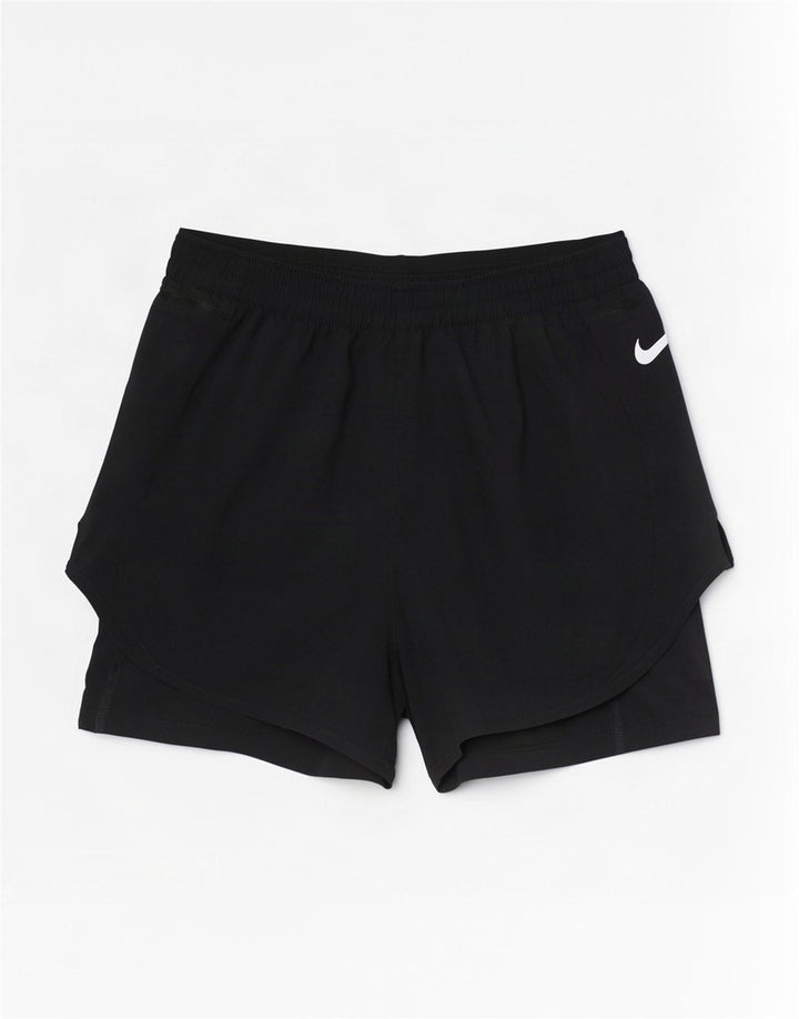 Nike Dame Dri Fit Sports Shorts UK 12 Medium Sort Polyester