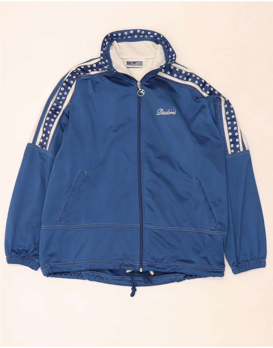 DIADORA Oversized træningsdragt topjakke til kvinder UK 12 Medium Blue Floral