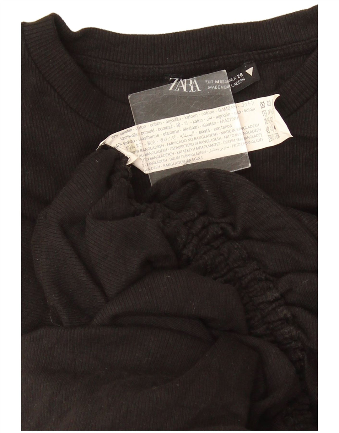 Zara Womens Bodycon Dress UK 12 Medium Black Bomuld