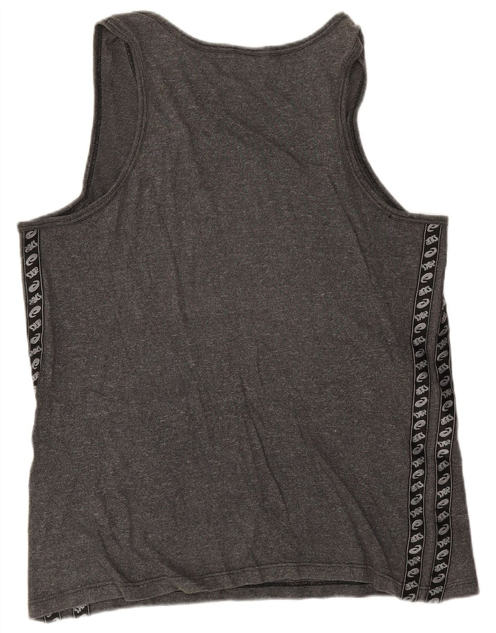 Asics Herre Grafisk Vest Top XL Grå Flecked Bomuld