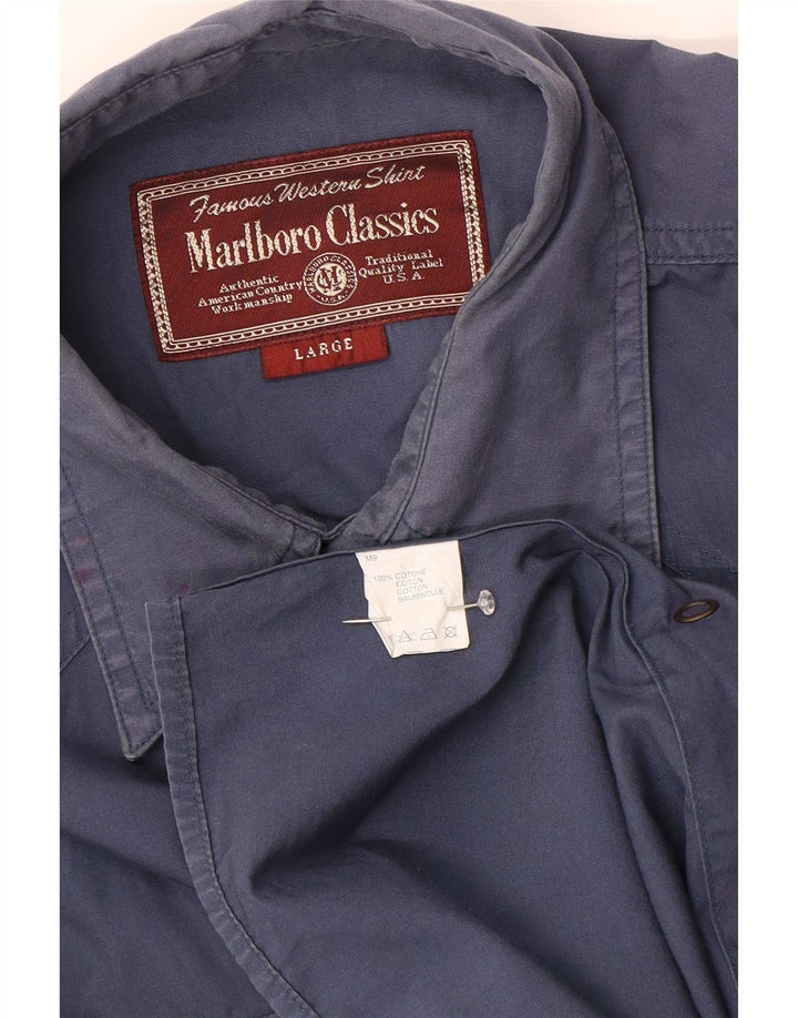 Marlboro Classics Herreskjorte Stor marineblå bomuld