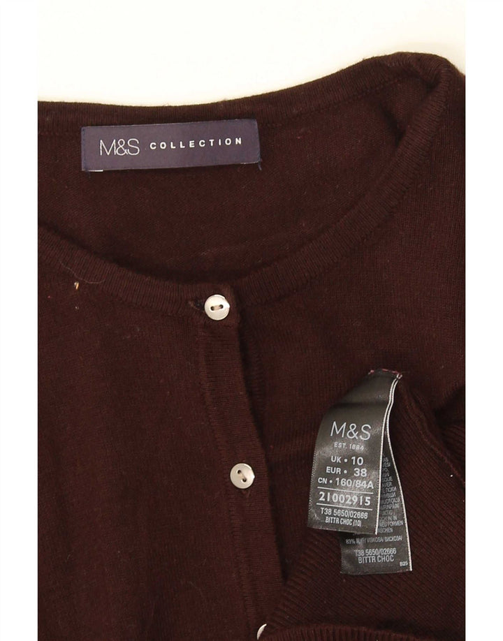 Marks & Spencer Dame Cardigan Sweater UK 10 Small Brown Viscose