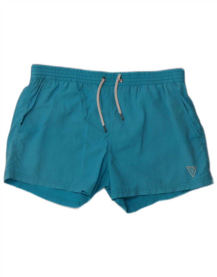 GUESS Badeshorts til mænd store blå polyamid