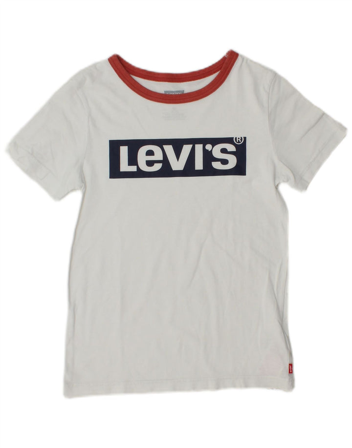LEVI'S drenge grafisk T-shirt top 9-10 år hvid bomuld