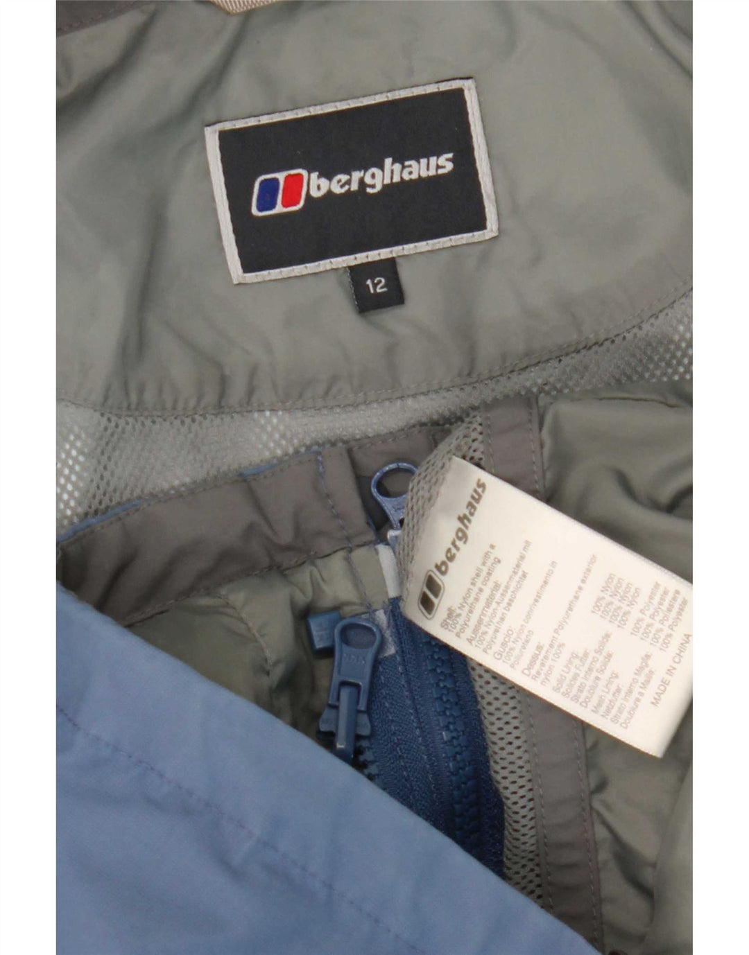 Berghaus Regnjakke med hætte til kvinder UK 12 Medium Blue Nylon