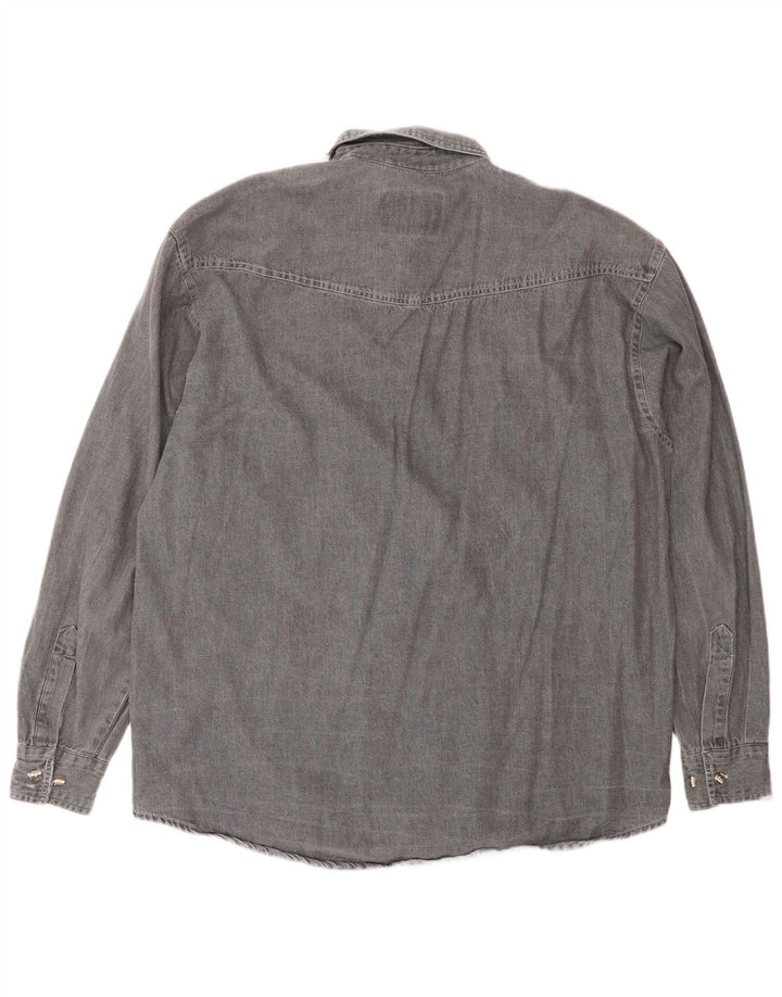 Vintage denimskjorte til mænd mellemgrå