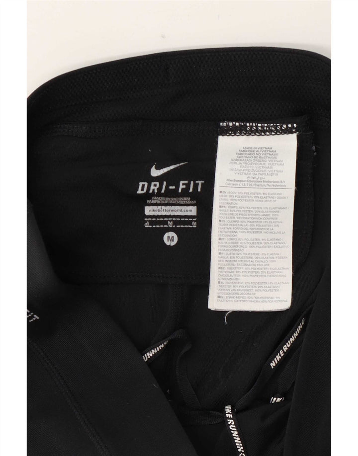 Nike Dame Dri Fit Leggings UK 14 Medium Navy Blue Polyester