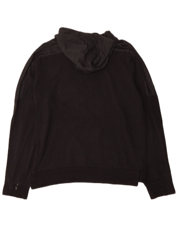 Adidas Mens Hoodie Jumper Medium Black Cotton