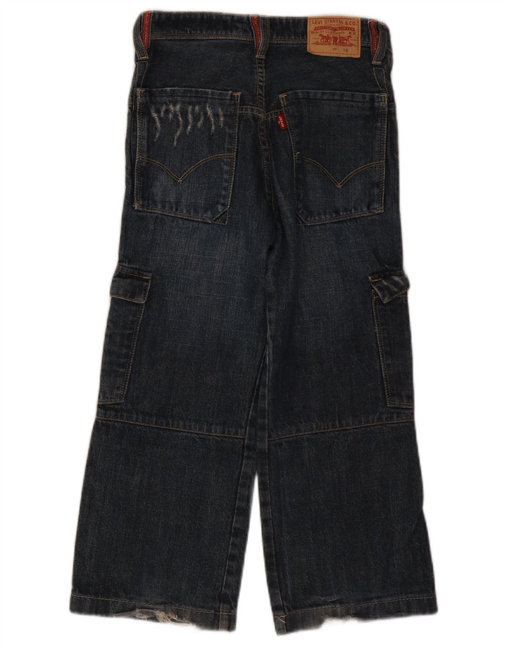 Levi's Boys Distressed Cargo Jeans med brede ben 9-10 år W24 L20 Blå