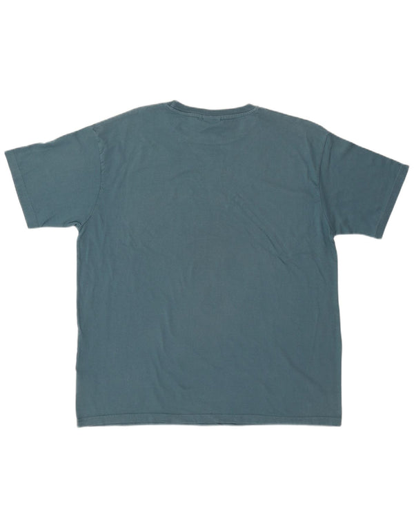 WEIRD FISH Herre Grafisk T-Shirt Top XL Blå Bomuld