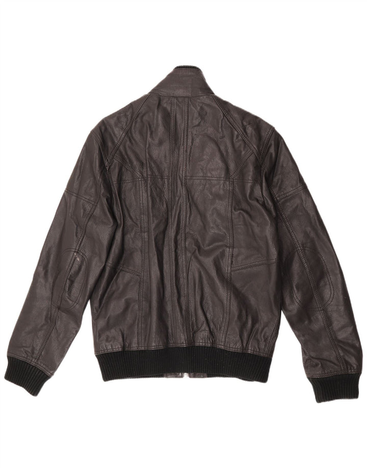 Jack & Jones Herre Bomber Læderjakke UK 40 Large Sort