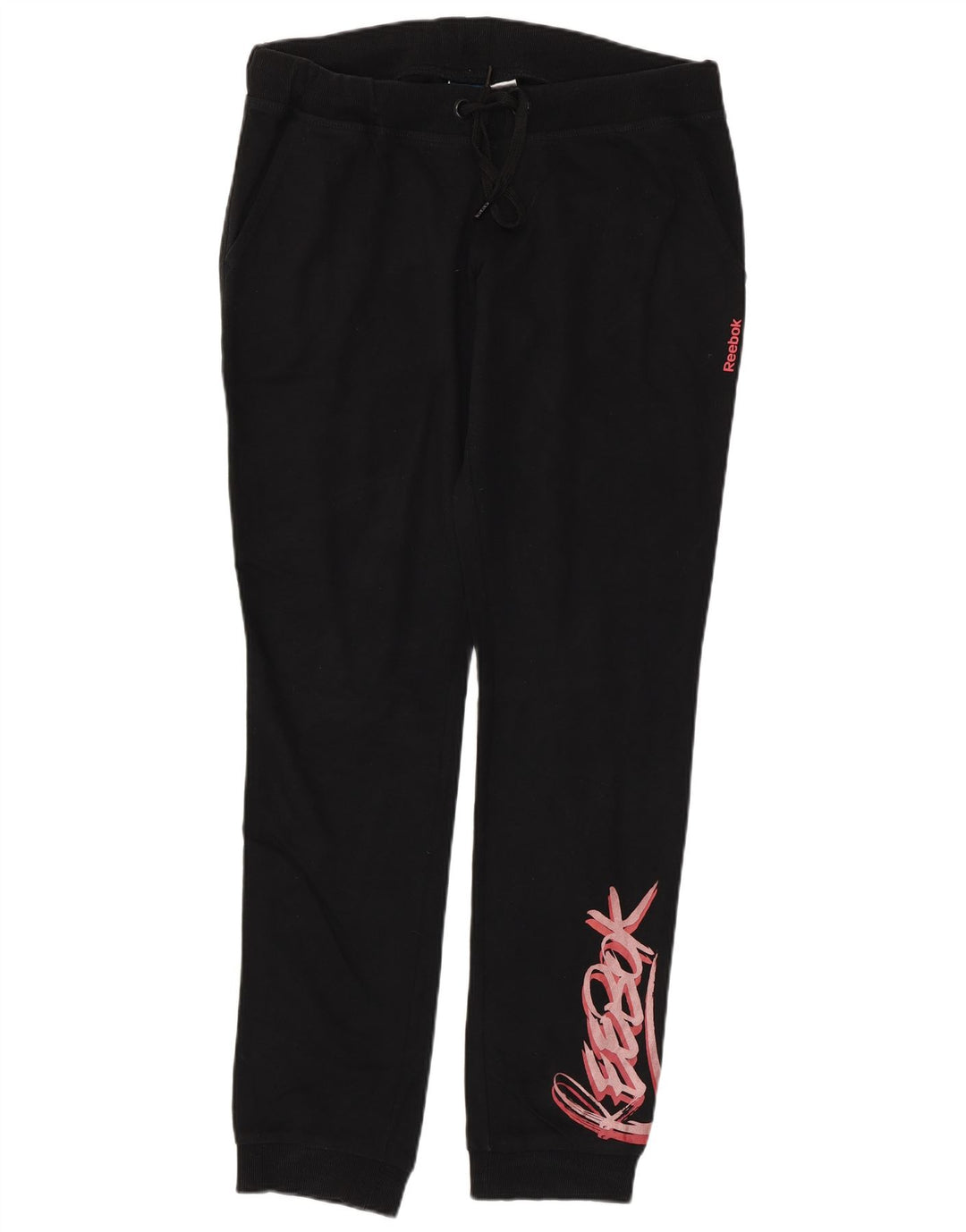 Reebok Grafiske træningsdragtbukser til kvinder, joggere UK 12/14 Medium Black