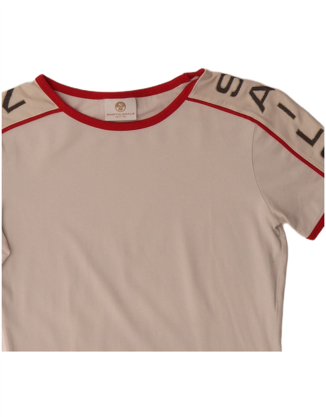 North Sails Dame Grafisk T-Shirt Top UK 6 XS Hvid