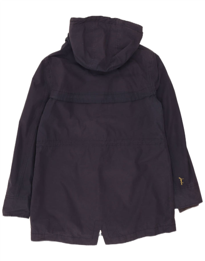 Joules Dame Hætte Oversized Regnjakke UK 8 Small Navy Blue Bomuld