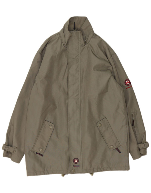 VINTAGE Regnjakke til mænd UK 38 Medium Khaki Polyester