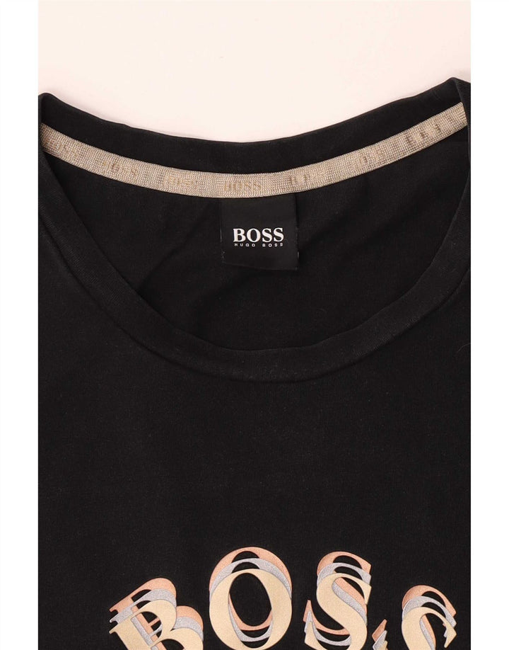 Hugo Boss Herre Grafisk T-Shirt Top XL Sort Bomuld