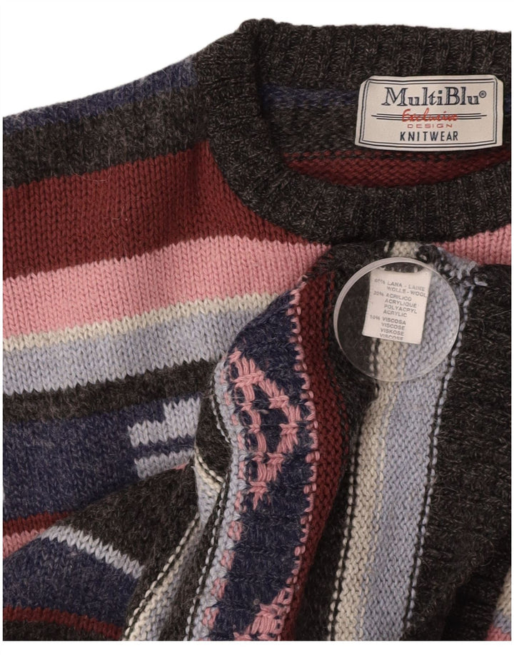 MULTIBLU Dame sweater med rund hals DK 18 XL Flerfarvet Aztec