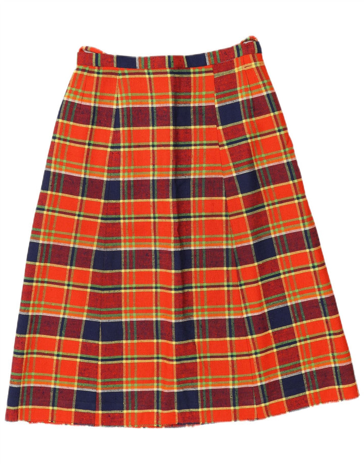 Vintage dame A-line nederdel W28 Medium rød plaid