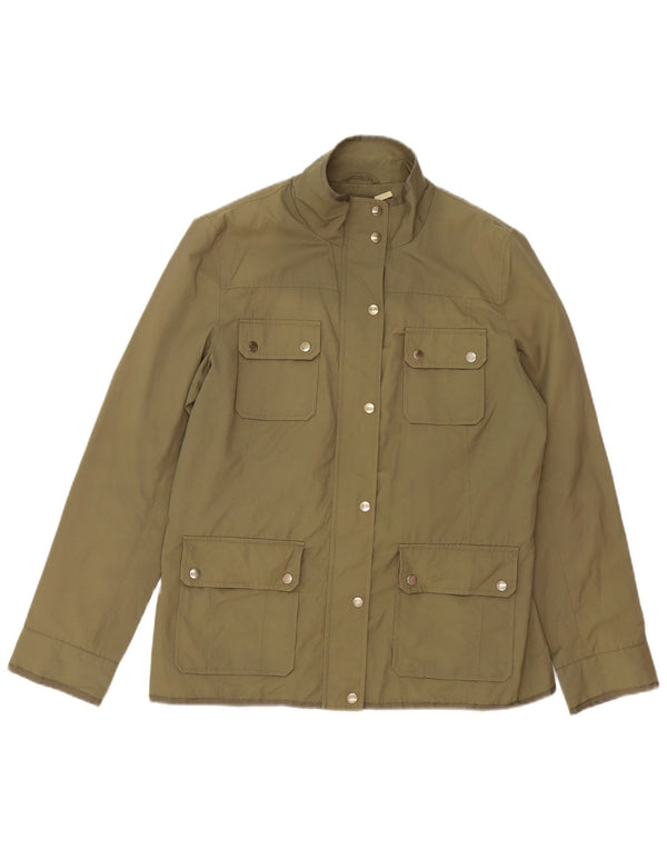 Marks & Spencer Womens Utility Jacket UK 12 Medium Khaki Polyamid