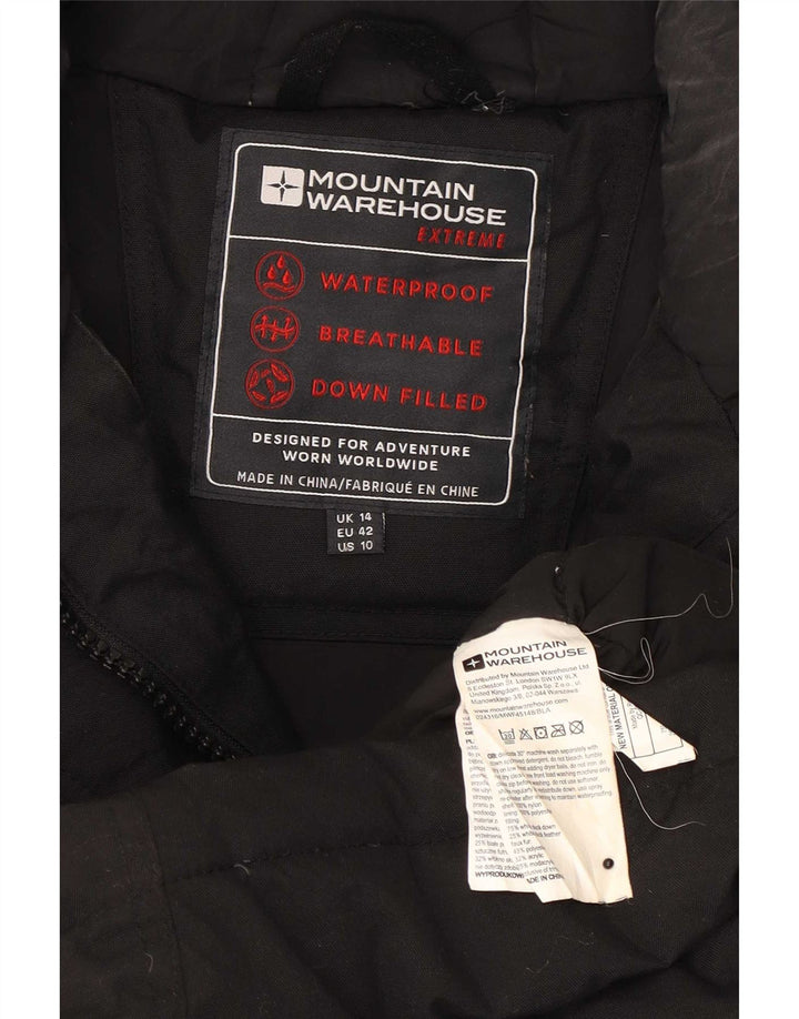 Mountain Warehouse Dame Hætte Polstret Frakke UK 14 Stor Sort Polyester