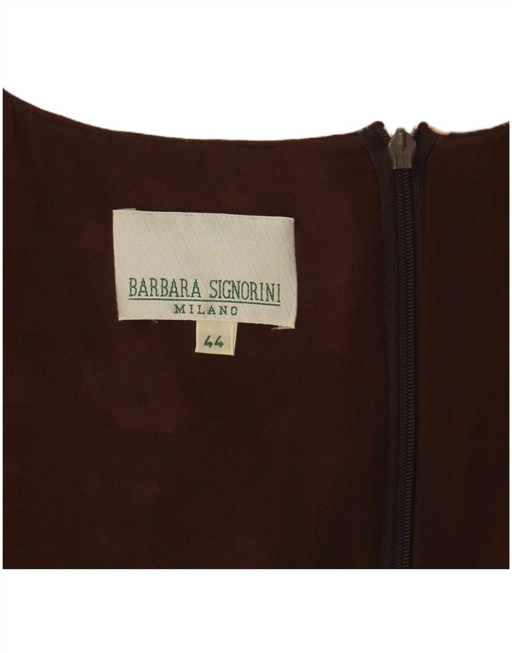 Vintage ærmeløs maxikjole til kvinder IT 44 Medium Brown Floral