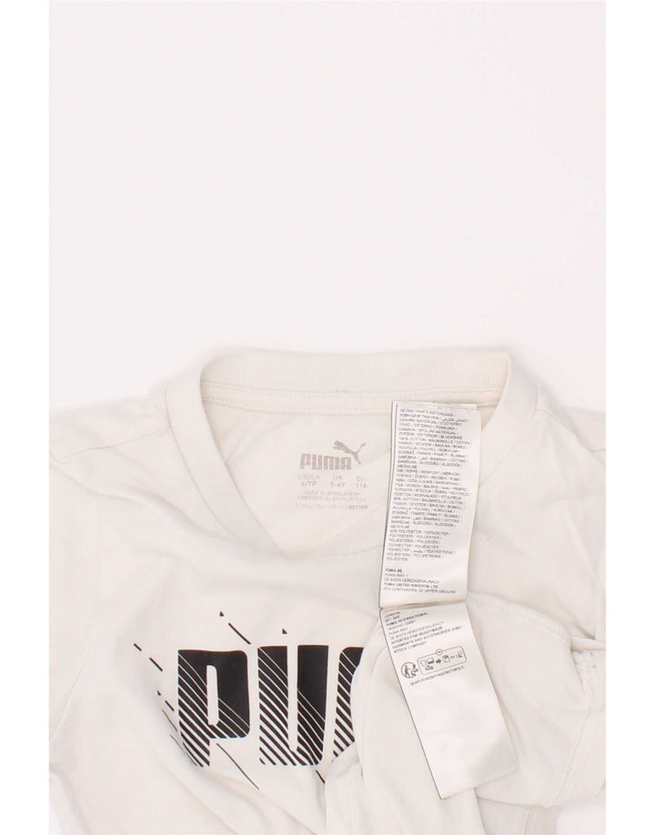 Puma drenge grafisk t-shirt top 5-6 år hvid bomuld